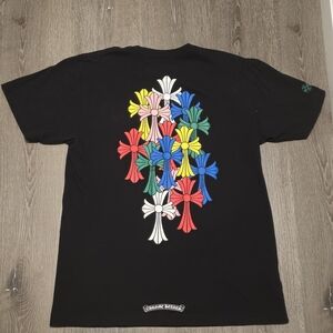 Chrome Hearts Multicolor Cross Cemetery Black Mens Large T Shirt